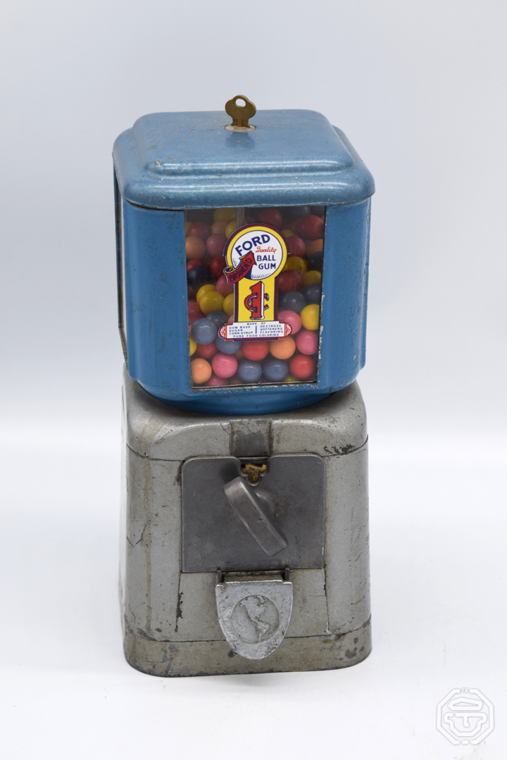 Proantic: Machine Distributeur De Chewing-gums Vintage