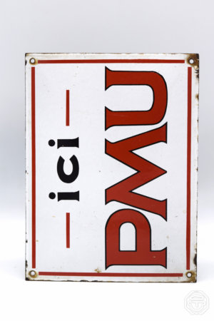 Plaque émaillée "Ici PMU"